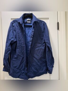 Michael Kors Men's Navy Regular Fit and Airsoft Stretch Button Down